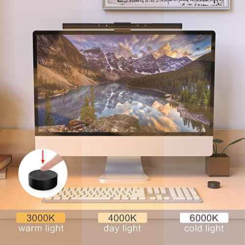Monitor Light Bar with Remote Control, Light Bar with Auto-Dimming,No Screen Glare Monitor Desk Lamp for Work and Office