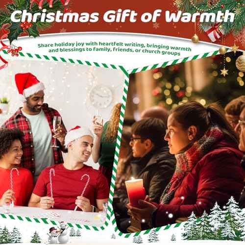 120 Sets Christmas Candy Cane Pens Legend of Candy Cane Cards Xmas Religious Story Ballpoint Pens with Cotton Twine for Christmas Church Sunday School Supplies Party Gifts