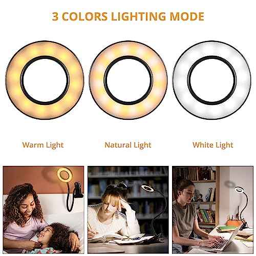 Desk Clip on Lamp for Reading Home Office, 10 Dimmable Brightness 3 Modes, Clamp Light for Bed Headboard