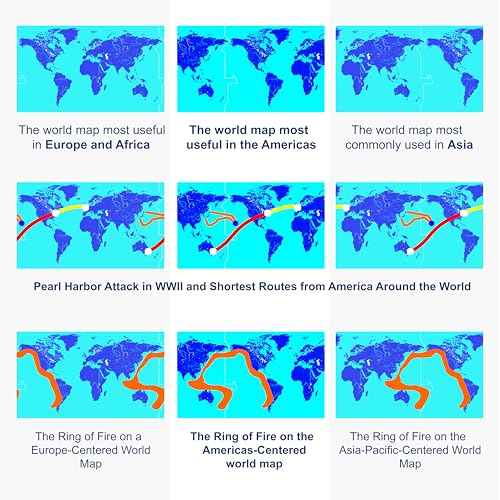 2-Sided Desk Map with Durable Lamination (1 Pack : US & US Centered World 17.5 x 11.5 inches)