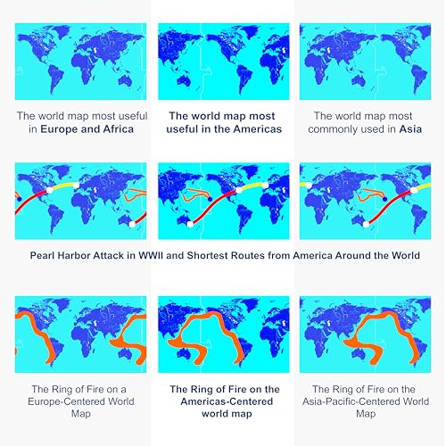 2-Sided Desk Map with Durable Lamination - US & US Centered World Map, 17.5 x 11.5 inches - NewSpaceView (Variation: US Map / US Centered World Map)