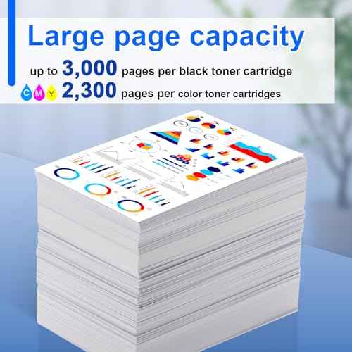 NineLeaf TN227 BK/Y/M/C Toner Cartridge Set Compatible for Brother TN-227 TN223 TN-223 Work with HL-L3230CDN DCP-L3550CDW MFC-L3770CDW HL-L3210CW Printers ( 4 Pack, Black, Cyan, Magenta, Yellow)