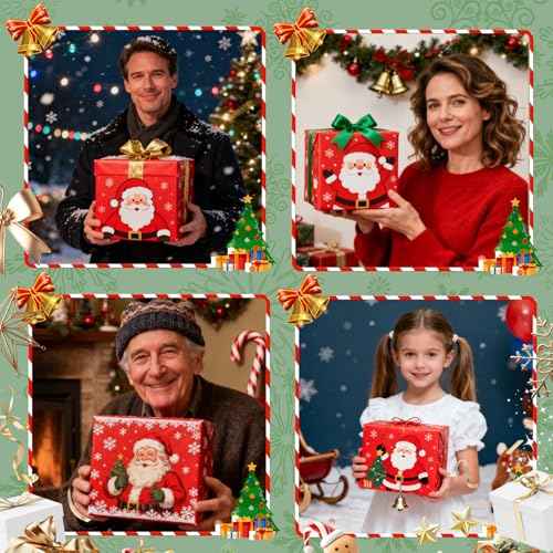 3PCS Upgrade Surprise Card Holder Christmas Cashs Envelope with Money Clip, 2026 New Christmas Cash Gift Envelope, DIY Cash Gift Card Holders Xmas With 10 Slots