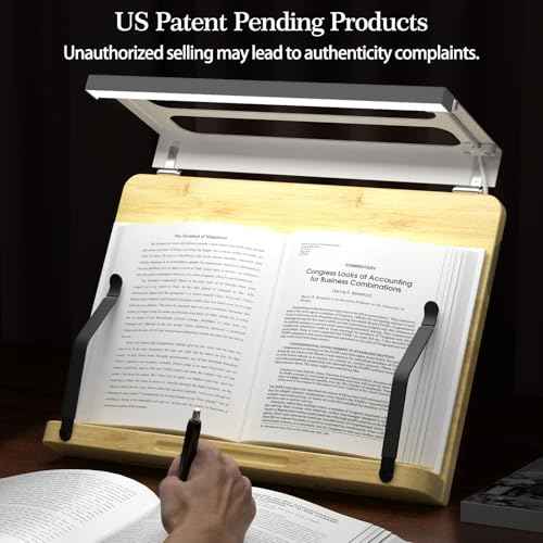 Boyanda Book Stand for Reading ? Adjustable & Foldable Book Holder with High CRI 90+ No-Flicker, Eye-Caring LED Light | Anti-Blue Light & Anti-Glare | Hands-Free for Textbooks, Bibles, and Study