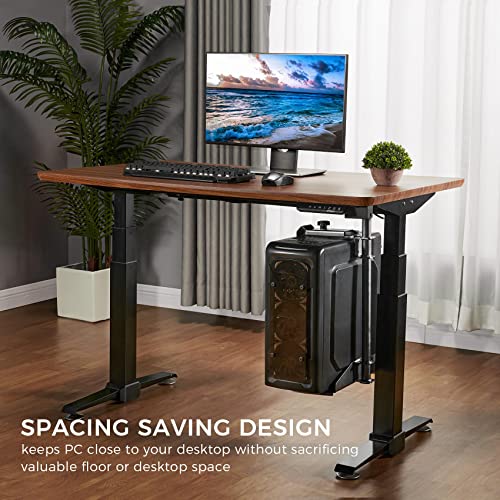 EUREKA ERGONOMIC CPU Holder Under Desk Mount, Computer Tower Holder 360¡Æ Swivel Height & Width Adjustable, Holds up to 44 lbs, Fits Most Computer Tower, Black