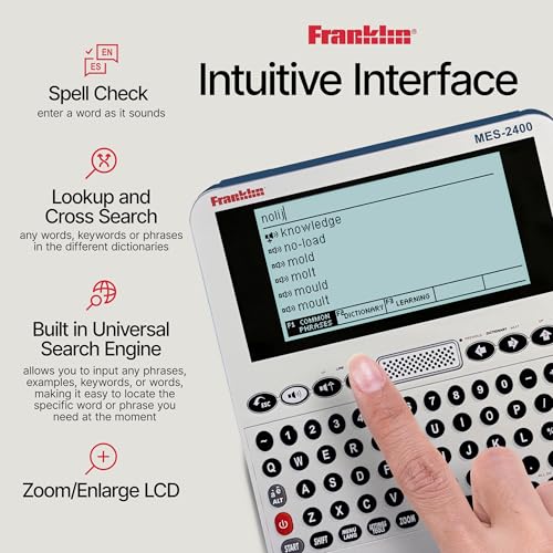 Franklin MES-2400 Blue Digital Talking Dictionary & Translator - Multi-Language Phrase Book
