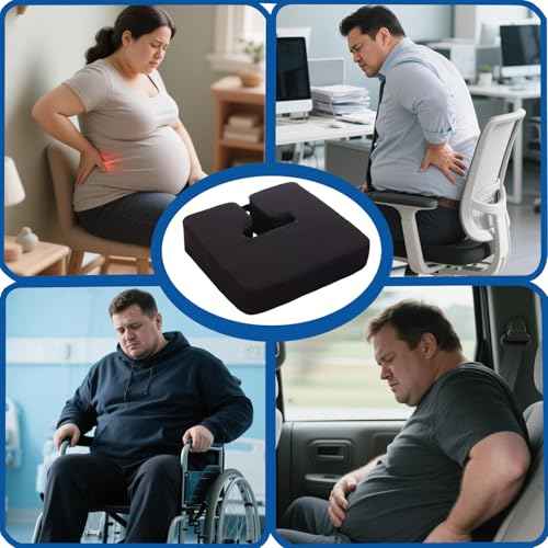 Extra Thick Office Chair seat Cushion, Back and Hip Pads, Non-Slip seat Cushion for Long Hours in wheelchairs/Cars and Dining Chairs.