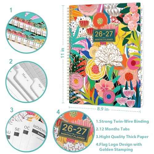 2026-2027 Monthly Planner - Planner 2026-2027, Jan. 2026 - Dec. 2027, 9" x 11", 2 Year Calendar with 24 Months Tabs, Monthly Calendar Planning