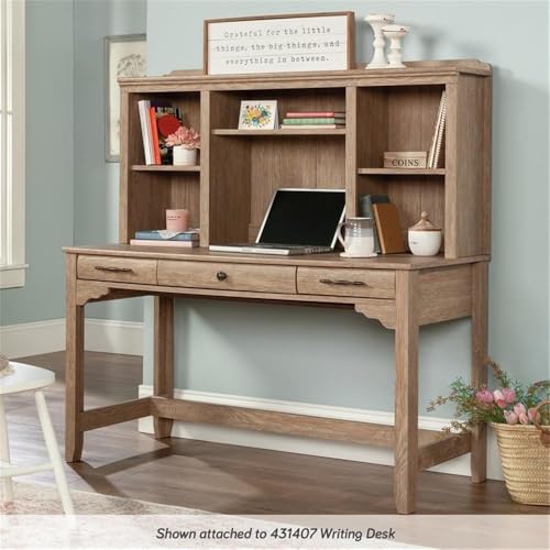 Sauder Rollingwood 54" Hutch in Brushed Oak for Credenza or Writing Desk