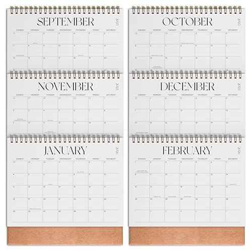 Small Desk Calendar 2025-2026, Jokotha Standing Flip Calendar, September 2025 to December 2026, 16 Month Desktop Calendar with Stickers & Minimalist Design, 8"x6"