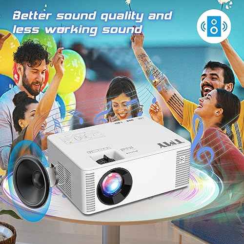 Mini WiFi Projector with Bluetooth, 1080P HD Portable, Outdoor Movie Projector for Smartphone, Compatible with iOS/Android/PC/TV Stick/PS5/HDMI/USB/TF