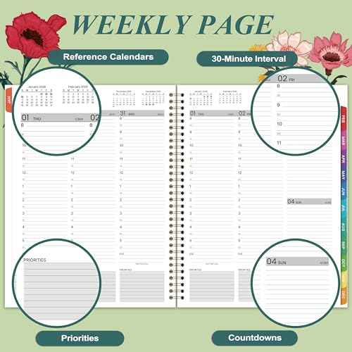 2026 Appointment Book/Planner - 2026 Daily Hourly Planner, Jan 2026 - Dec 2026, Weekly Appointment Book, 8.5" x 11", 30-Minute Interval, Lay-Flat, Tabs, Ample Space with Notes £¦ To-Do Lists