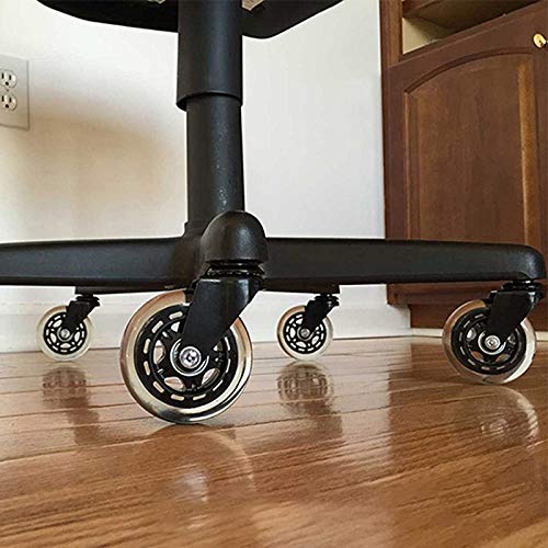 Office Chair Wheels Replacement 7.5mm Stem Size, 3" Roller Blade Style, Replacement Rubber Chair Casters for Hardwood Floor and Carpet
