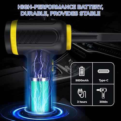 Compressed Air Duster, Perfect Replacement for Compressed Air Canisters, Keyboard Cleaner, Computer Cleaner, Cordless Air Duster, Up to 150,000 RPM, 9000mAh Duster