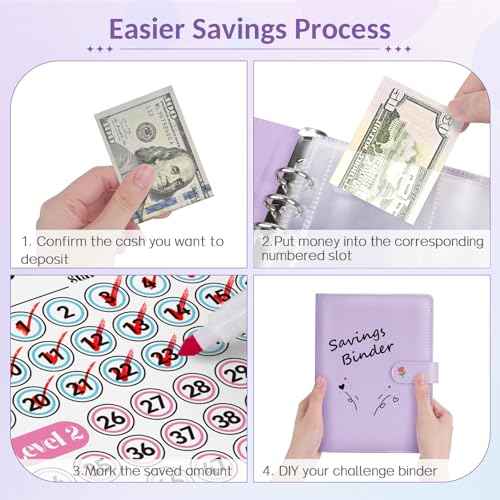 Sooez 100 Envelopes Money Saving Challenge, Savings Challenges Book with Envelopes & Challenge Tracker, Motivational Process to Save $5050, Money Saving Binder 100 Pocket Pre-numbered, Christmas Gifts