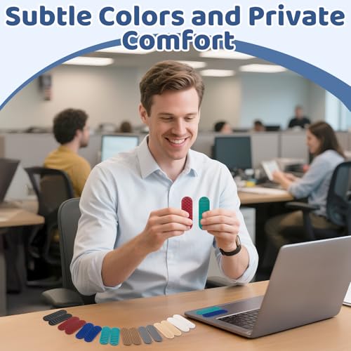 Textured Sensory Stickers for Adults ? 16PC Adhesive Calm Strips for Anxiety & Stress Relief ? Quiet Fidget Toys for Work, Office, Travel & Desk Use