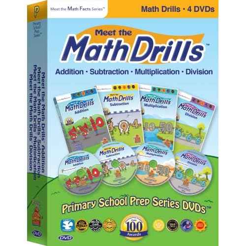 Meet the Math Drills 4 DVD Boxed Set (addition, subtraction, multiplication, & division)