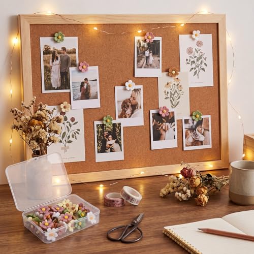 Dispowreath Flower Push Pins 50-pack Boho Small Flower Set