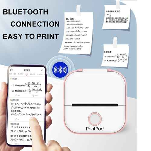 Wireless Photo Sticker Thermal Fast Printer, PrintPod Inkless Pocket Printer for DIY Scrapbook, 3 Pods (Pink)