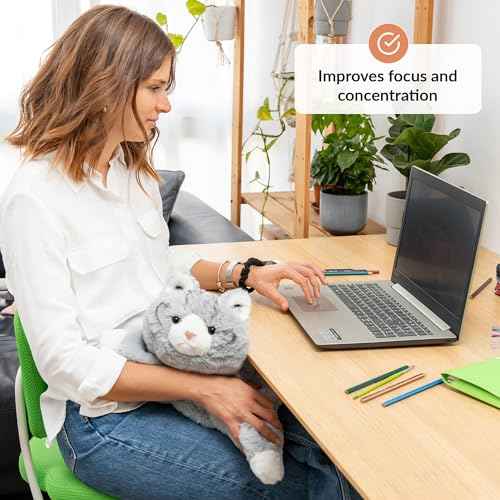 ODOXIA Weighted Lap Cat for Kids | Calming & Comforting | Weighted Lap Animal | Cat | Sensory Weighted Animals | Weighted Lap Blanket for Sensory Disorder | Carrying Bag Included | 5 Lbs