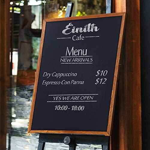 Wood Framed Chalkboard - Premium Magnetic 18 x 22 Rustic Chalk Board, Great with Regular or Liquid Chalk Markers, Non Porous Wall Hanging Blackboard Sign