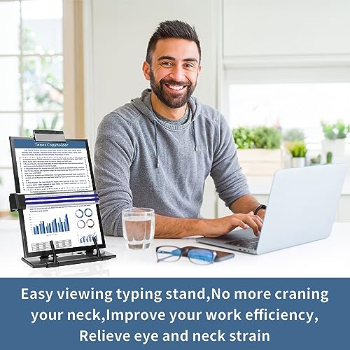 TONOS Adjustable Document Stand - 7 Positions Stainless Steel Paper Holder for Desk, Copy and Book Support (Variation 1)