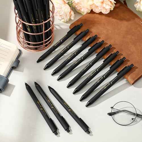 200pcs Thank You Pens Bulk Cute Multicolor Ballpoint Pen for Server Christmas Employee Appreciation Gifts for Nurse office Coworker Staff Team (Black)