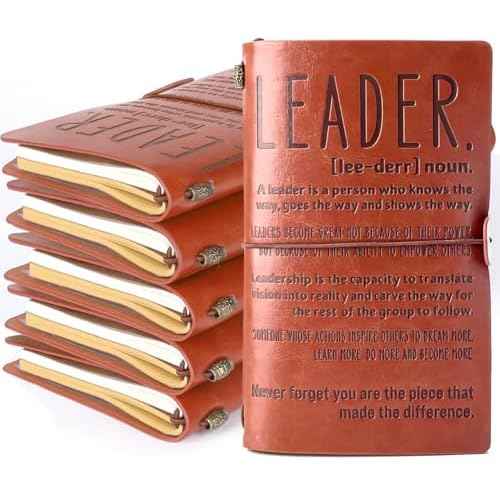 Eterfordista Leader Gifts Thank You Gifts for Boss Leader Mentor Supervisor PM Retirement Leaving Coworker Farewell Bosses Day Promotion Celebration Birthday Gift Leader Definition Leather Planners 6PCS