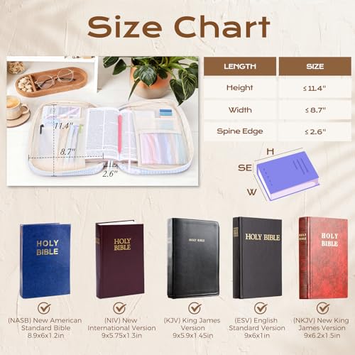 Blue Patchwork Bible Cover Case for Women with Study Supplies - XKDOUS