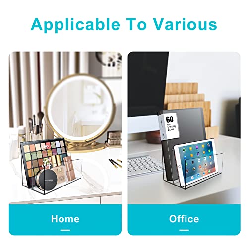 Boloyo Acrylic File Holder 2 Sections Clear Desktop Organizer Mail Letter Sorter
