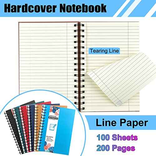 12 Pack A5 Hardcover Spiral Notebook College Ruled Notebooks Colorful Journal Bulk Diary Planner Lined Travel Subject Writing Notepad for School Office Business Supplies, 8.3" x 5.5", 6 Colors