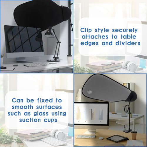 Yaomiao 2-Pack Adjustable Office Desk Shade Grey – 58x36 cm Privacy Cubicle Screen
