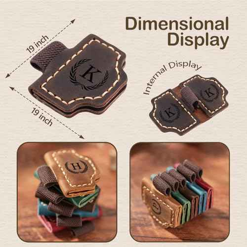 Artlaza Personalized Magnetic Leather Bookmark with Pen Holder - 26 Letters Custom Book Mark with Name Initial Engraved Book Marker for Readers, Book Lovers, Travelers - Gift for Women & Men(Blue£¬M