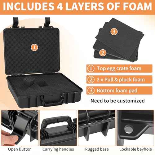 Laptop Hard Case for 14-15.6 inch Gaming Laptops & Accessories - Heavy Duty Laptop Storage Case with Pull & Pluck Foam Layer (Black)