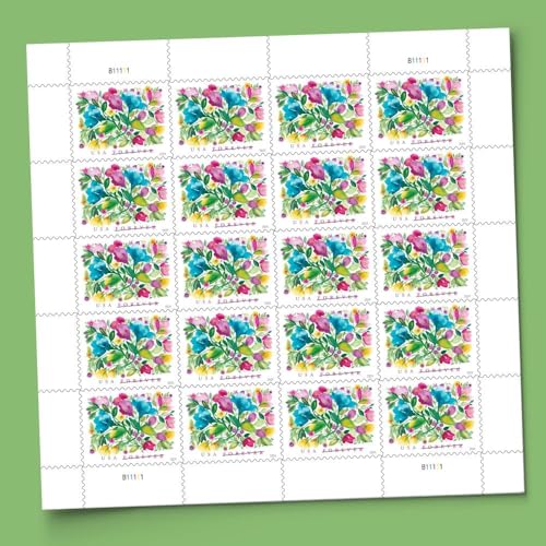 United States Postal Service Celebration Blooms Forever Postage Stamps Sheet of 20