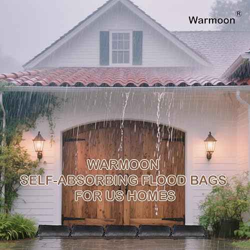 1FT*2FT Warmoon Self-Absorbing Flood Bags with Handles for US Homes - Ideal Barriers for Doorways, Garages & Basements (1ft*2ft (Pack of 6))