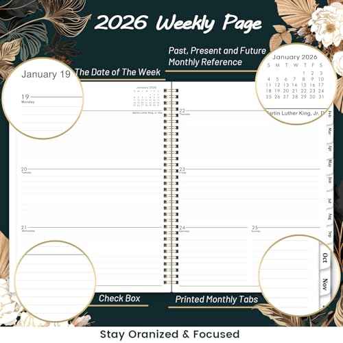 2026 Planner - 9" x 11", 2026 Weekly & Monthly Planner, JAN.2026 - DEC.2026, Large Calendar Planner 2026 with Sturdy Cover, Premium Paper, Twin-wire Binding, Monthly Tabs