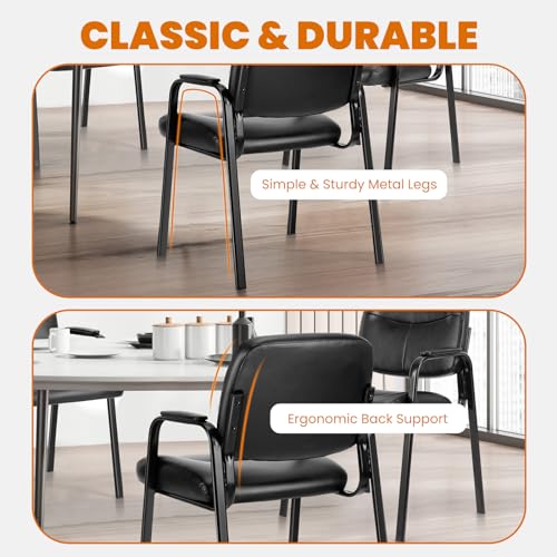 OLIXIS Waiting Room Guest Chairs - Comfortable Leather Lounge Seating for Office & Lobby