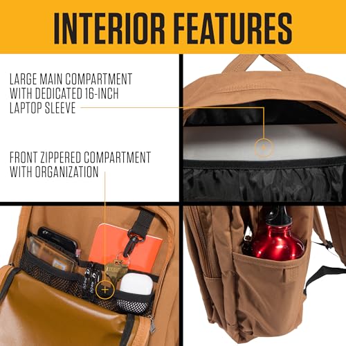 Carhartt 25L Classic Backpack Black - One Size Durable School & Travel Bag