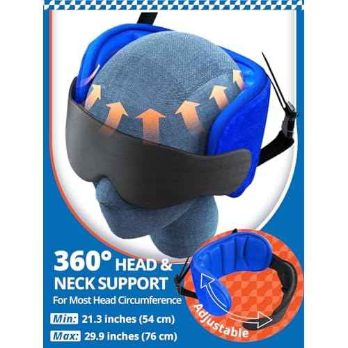 Travel Pillow Airplane Foot Hammock Set, Airplane Pillows with 3D Eye Mask for Sleeping, 360¡Æ Support Plane Head Strap, Long Flights Essentials, Stop Bobblehead and Travel Foot Rest Leg Relief