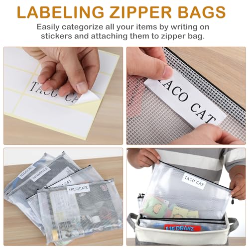 Lukeline Board Game Storage Kit Include 2 Storage Basket and 20pcs Zipper Bags, Board Game Organizer with Writable Stickers and Dispensing, Suitable for Puzzle Storage, Toys, Building Blocks, Document