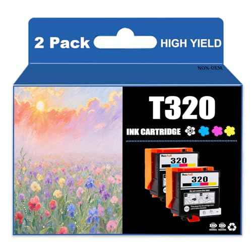 Run Star 320 T320 Remanufactured Ink Cartridge Replacement for Espon 320 T320 use with Epson PictureMate PM-400 Printer (2 Packs, BKCMY)