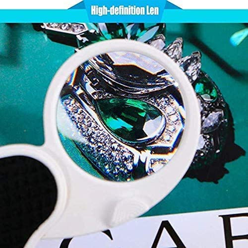 Lighted Pocket Magnifying Glass with LED, 45mm Lens for Reading Coins Crafting