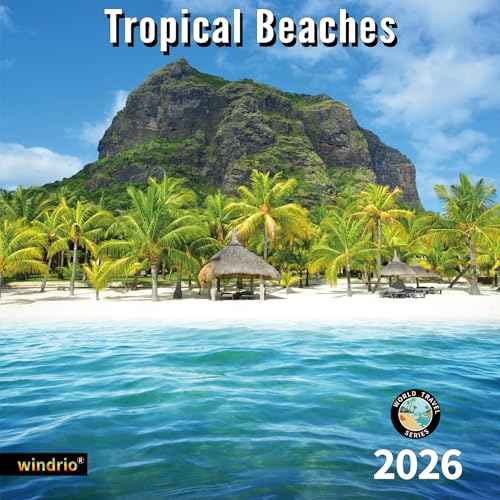 2026 Wall Calendar,Calendar 2026, November 2025 - December 2026, Wall Calendar Tropical Beaches, 12" x 24" Opened,Full Page Months Thick & Sturdy Paper for Calendar Organizing & Planning