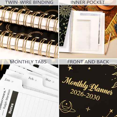 2026-2030 Monthly Planner/Calendar - 5 Year Monthly Planner 2026-2030 from Jan. 2026 - Dec. 2030, 9" x 11", 60 Months Calendar, Large 5 Year Planning with Tabs, Double-Side Pocket, Holidays