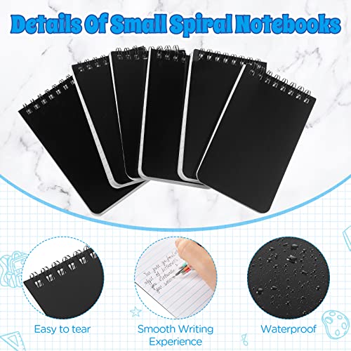 Nuanchu Note Pads 3 x 5'' Spirals Notebook, 60 Sheets Mini Spiral Notepad Top Bound Notebook Memo Pads for Home Office School (Black,100 Pcs)