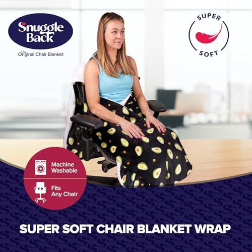 The Original Office Chair Blanket by SnuggleBack; Cozy Comfy Office Desk Chair Wrap Attaches for Convenient Heat and Hands-Free. Stay Warm In The Winter or Summer. Black Faux Fur with Sherpa Fleece
