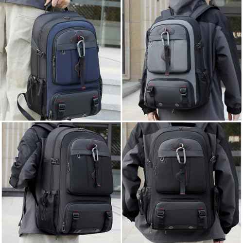 Travel Backpack 50L, 17 Inch Laptop Backpack for Men Women, Large Waterproof Carry On Backpack, TSA Friendly Flight Approved Anti-Theft Backpack with USB Interface & Shoe Compartment, Black