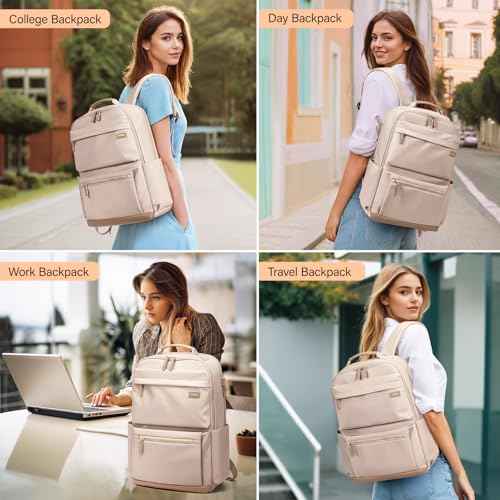 VNINE Laptop Backpack for Women, Fashion Travel Backpack Fits 15.6 Inch Laptop Water Resistant Computer Backpack for College Teacher Nurse Business Large Capacity Casual Daypack