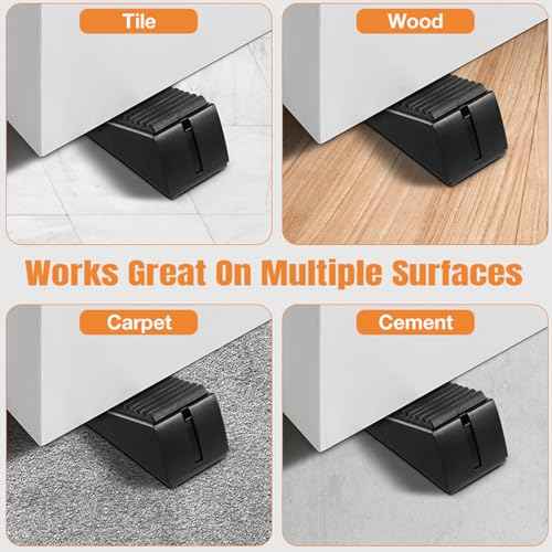 6 Pack Door Stoppers Heavy Duty Door Stopper Adjustable Spring Large Door Stoppers for Bottom of Door, 3 Inches Heavy Door Stopper Door Wedge Suits Any Heavy Door